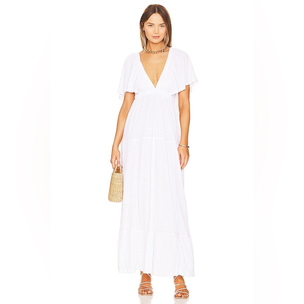 Women’s White Boho Maxi Dress | M